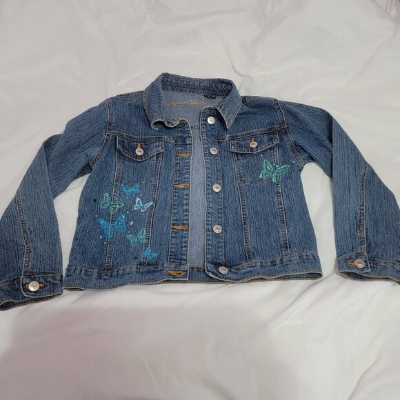 Arizona Jean Company Other - Arizona Jean Co. Juniors/Girls Medium Jean Jacket. Embroidered Butterflies.